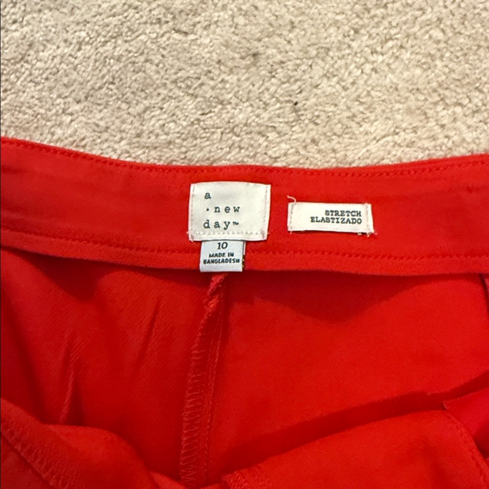 A New Day Bold Red Stretch Pants - Picture 2 of 3